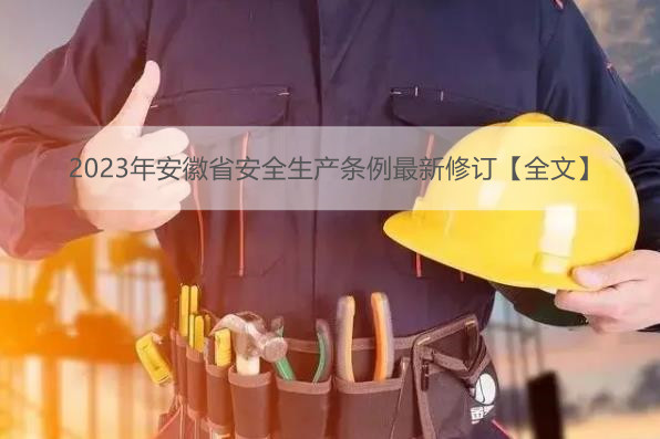 2023年安徽省安全生产条例最新修订【全文】