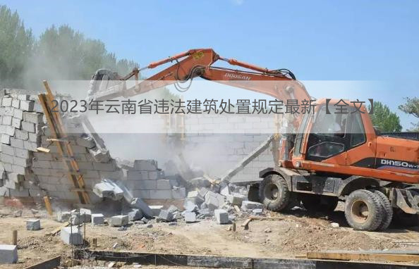 2023年云南省违法建筑处置规定最新【全文】