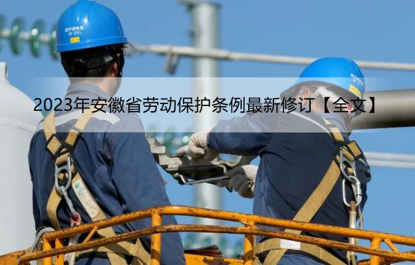 2023年安徽省劳动保护条例最新修订【全文】
