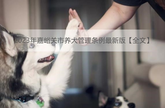 2023年嘉峪关市养犬管理条例最新版【全文】