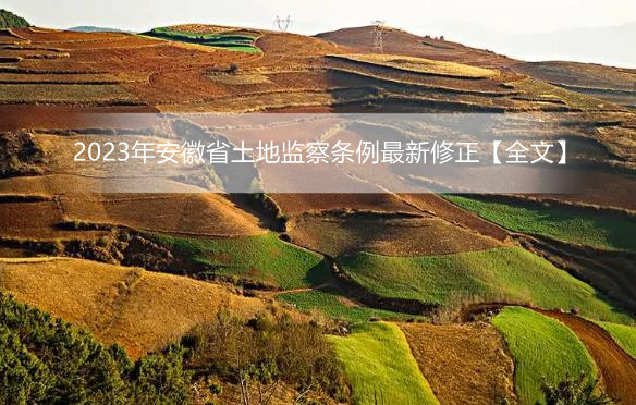 2023年安徽省土地监察条例最新修正【全文】